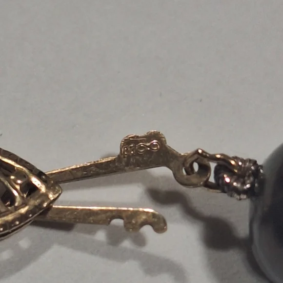 Vintage 10k Fish Hook Clasp 8mm Fresh Water Black Pearl Necklace 18" - Picture 6 of 12